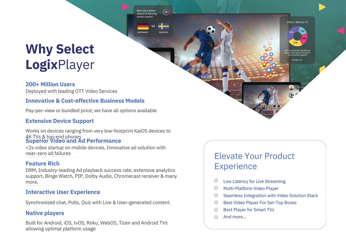 Logituit's tweet image. Whether you’re watching on a smart TV, mobile, or tablet, LogixPlayer delivers a seamless, immersive experience every time.

Write to us at marketing@logituit.com to book a demo!

#LogixPlayer #VideoPlayer #BestViewing #UserExperience #StreamingTechnology #VideoFirst #OTT