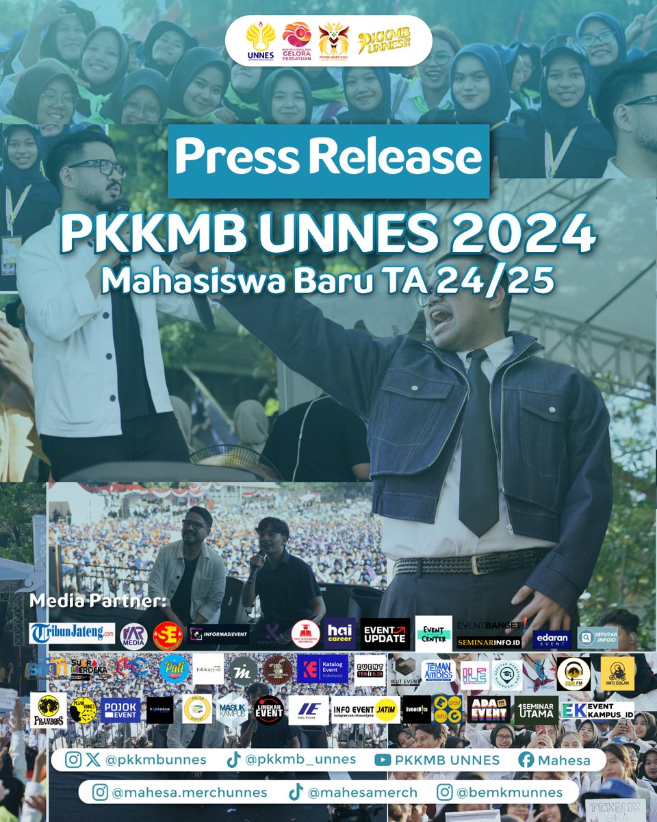 EventHits's tweet image. [PRESS RELEASE PKKMB UNNES 2024]
Pada tanggal 16 dan 17 Agustus 2024 telah berlangsung PKKMB UNNES dengan rangkaian acara yang sangat menarik, mulai dari penampilan papermop dengan formasi 11.300 mahasiswa baru, penyampaian materi oleh kak Andovi Da Lopez hingga galau bareng