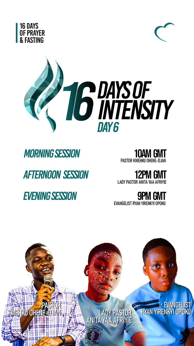 EvangelistKOD's tweet image. Day 6 is here and we are still on in the spirit making power available!

Get ready to be transcended into another level of Glory as you participate in today’s sessions with our anointed pastors. You cannot afford to miss!

#Christian
#16DaysOfIntensity
#God
#Fasting