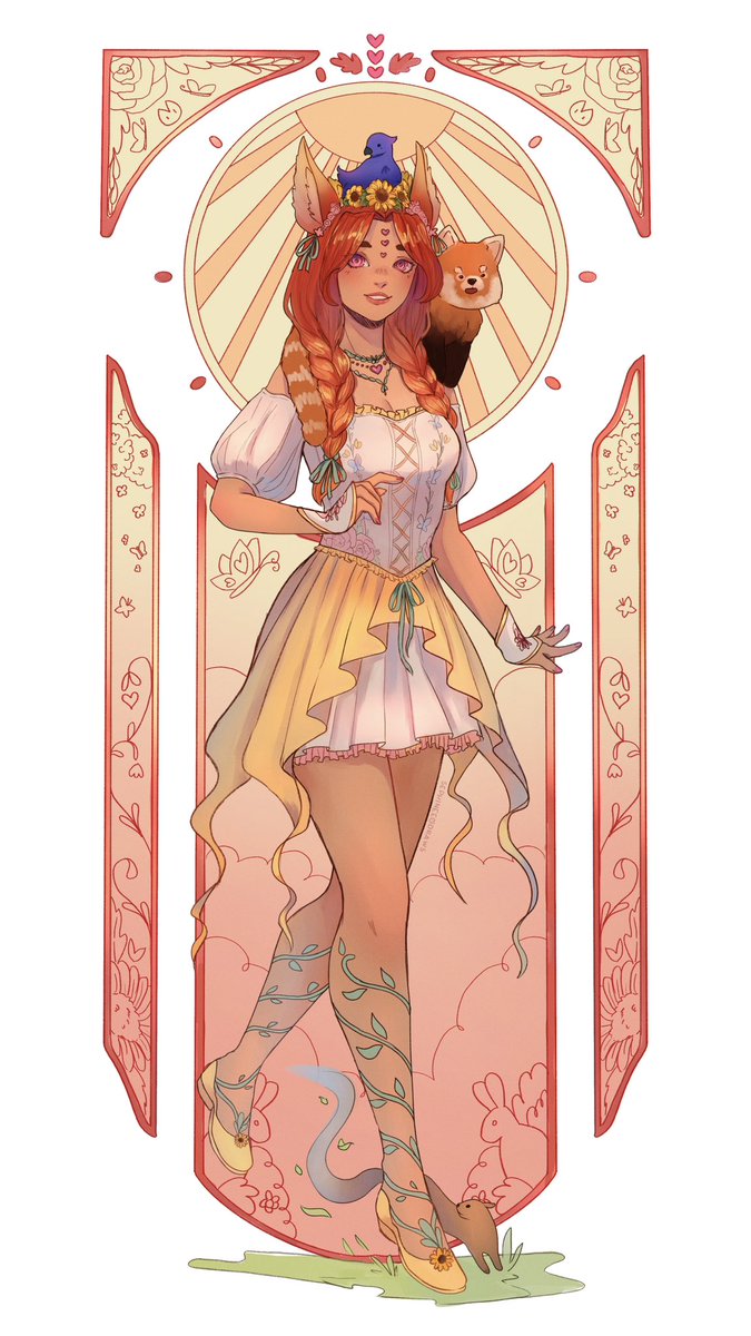 Happy I get to share the artwork I did for <a href="/PatronsOTArts/">Patrons of the Arts</a> now! It was such an honor to design and illustrate these for the event last weekend 💜🧡
#characterdesign