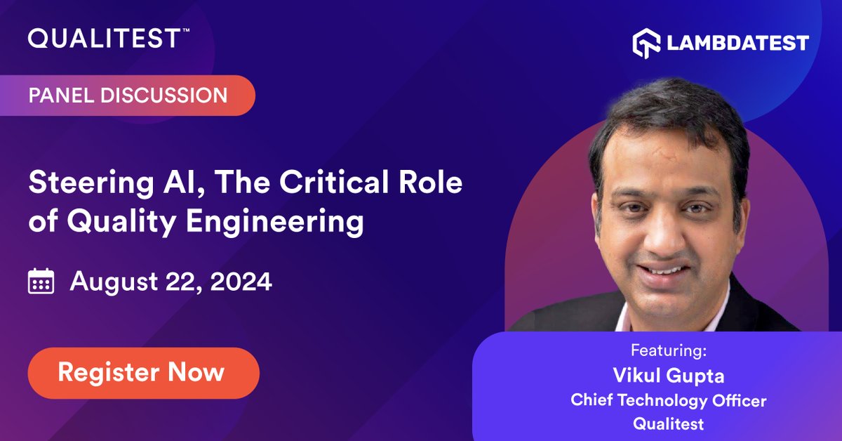 Qualitest's tweet image. Today’s the day!
Tune in to Vikul Gupta at the #TestμConference for expert insights into AI quality engineering and best practices.
Register now 👉 bit.ly/3Y3MqQW
#TestMuConf #Conference