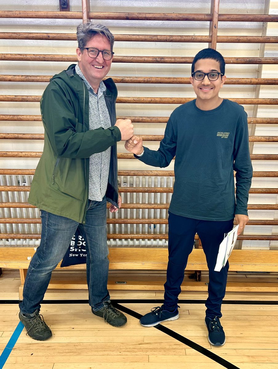 Akshay and Mr Owen celebrating a cracking set of results. 🤩🤩🤩 #GCSEResults2024 #WelldoneAkshay!