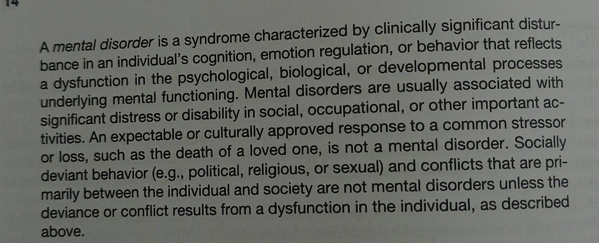 iamuncouth's tweet photo. Have I ever mentioned I am a psychology student....
Well I am and I have just started reading DSM-5-TR
So here's the first section that seems important to me.
Definition of a Mental Disorder https://t.co/5HHqmKB9yl