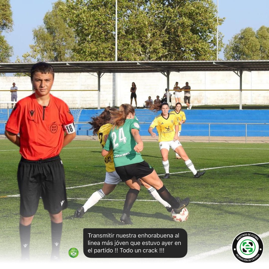 Queremos agradecer al <a href="/SportExCD/">Waybe - Sport Extremadura CD</a> por sus amables palabras hacia nuestro árbitro más joven, Mateo, quien con tan solo 12 años está demostrando una gran pasión y compromiso en el campo. 🙌⚽️

#ArbitrajeJuvenil #FútbolBase #PasiónPorElFútbol