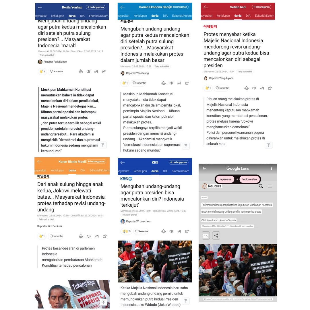 tanyakanrl's tweet image. P0L1TIK DINASTI MULYONO BIN WIDJIATNO NOTOMIHARJO UDAH MASUK MEDIA KOREA SELATAN, JEPANG DAN INTERNASIONAL 💚