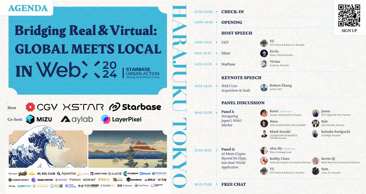 5️⃣day countdown to our event, Bridging Real &amp; Virtual: Global Meets Local in WebX! 🔥
📅 Tuesday, August 27th
⏰ 1:30 PM - 5:00 PM (GMT+9)
👉 Register: lu.ma/7qovveqd
📍 Harajuku, Tokyo maps.app.goo.gl/doPfaKhd5znqGh…
⭐ Don't miss out on this amazing meetup, hosted by <a href="/CGVFOF/">CGV FoF</a>,