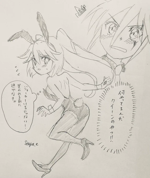 ジョカクイ/🃏♦️
怪盗ジョーカー
「何やってんだクイーン!」
バッと上着を脱いで追いかける
「⁉️ばかばか来ないで‼️バカジョーカー‼️」
顔真っ赤にして逃げる♦️
バニーの日(遅刻)
#ジョカクイ 
