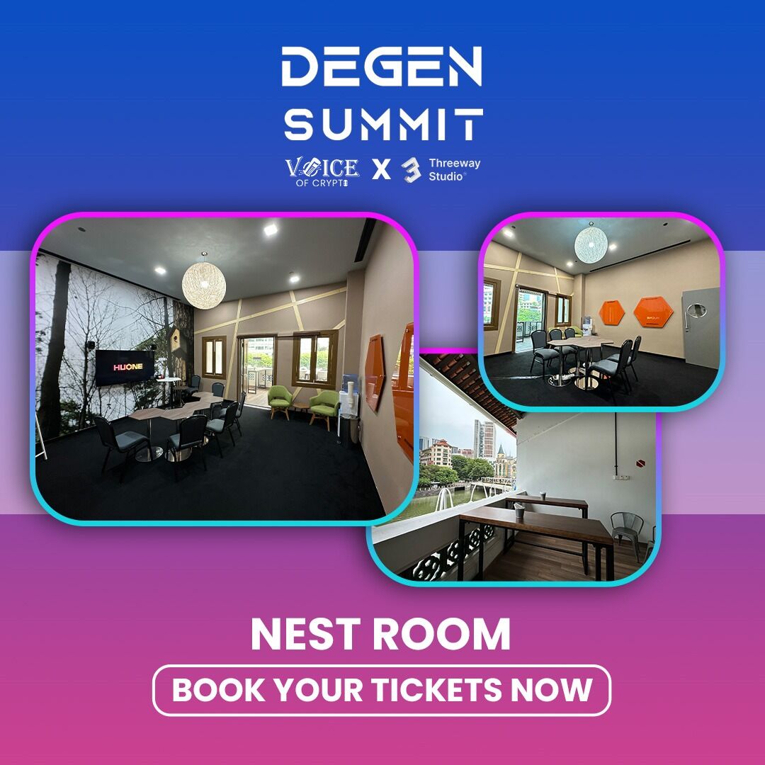 DegensummitOg's tweet image. Welcome to the #NestRoom at #DeGenSummit2024! Perfect for #pitchpresentations, #networking, and more. It&apos;s the ideal space to elevate your #ideas and connect with #innovators. 🚀

Book your slots now: degensummit.com

#Crypto #Demoeve #Blockchain #Web3 #Web3Event