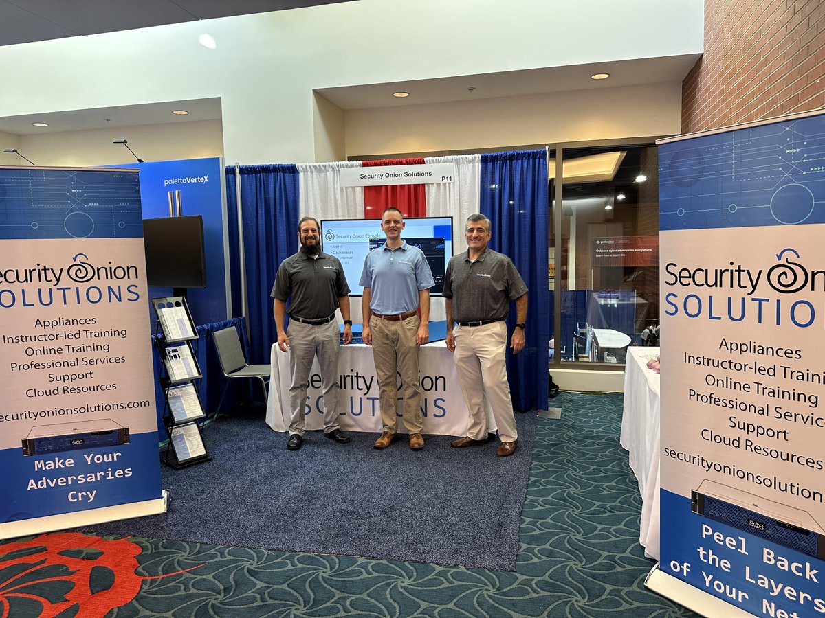 securityonion's tweet image. Are you at @AFCEA #TechNetAugusta this week?
If you didn't stop by booth P11 yesterday, make sure you stop by today to see how #SecurityOnion can help you peel back the layers of your enterprise and make your adversaries cry!
And of course grab some swag!