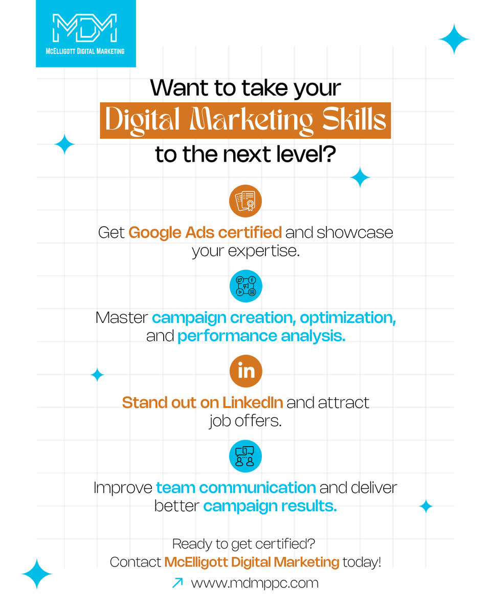 mcelligottppc's tweet image. Level up your digital marketing game with Google Ads certification. Master campaigns, optimize results, and boost your career. Ready to stand out? Contact McElligott Digital Marketing today!

#googleads #googleadscertification #googleadsoptimization