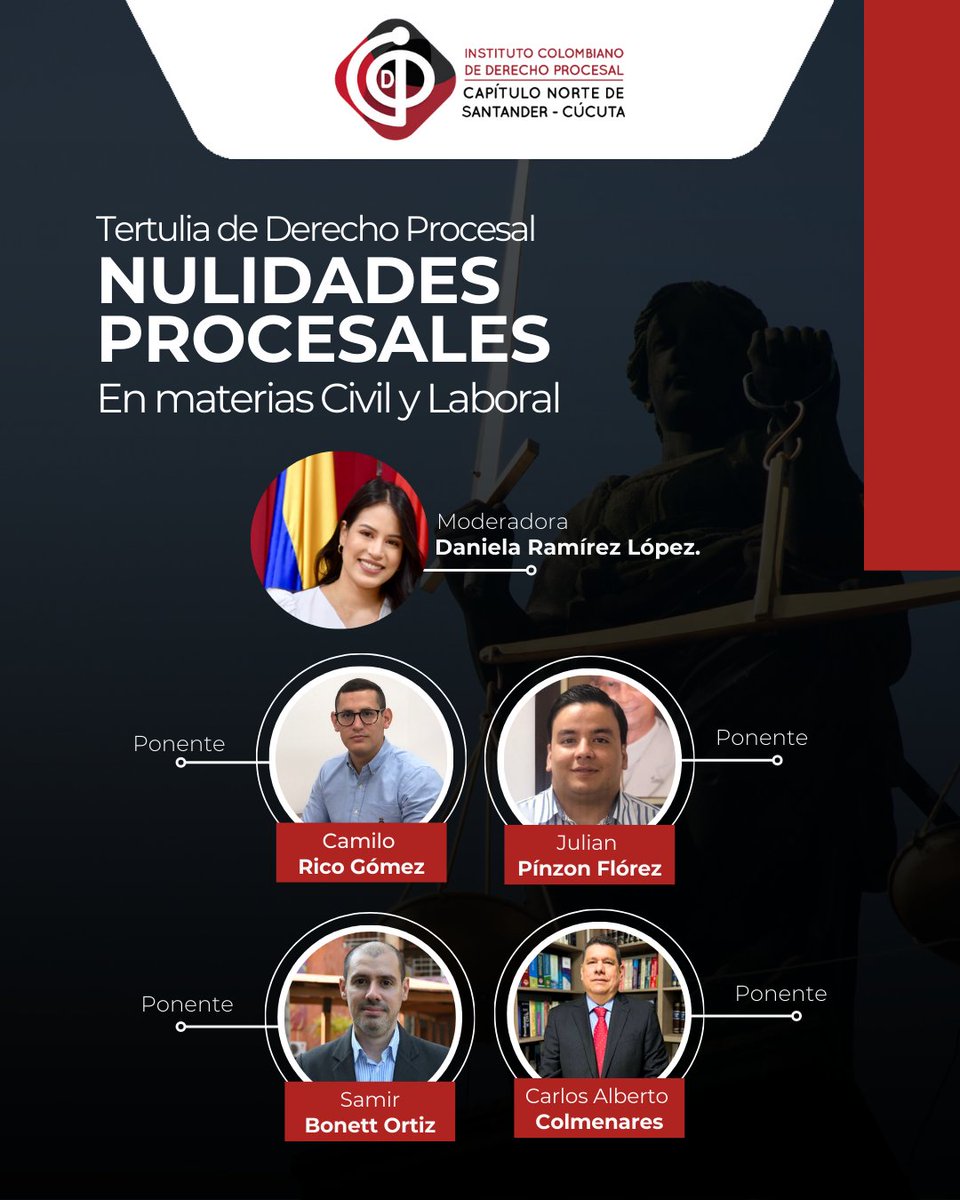 ¡Nos volvemos a encontrar! 🎉 El próximo 29 de agosto a las 6:30 pm tenemos una nueva cita en la Universidad Simón Bolívar para nuestra tertulia de derecho procesal en el Auditorio José Consuegra Higgins, Sede 1, Bloque A, Avenida 3 #13-34, Barrio La Playa. 📚✨