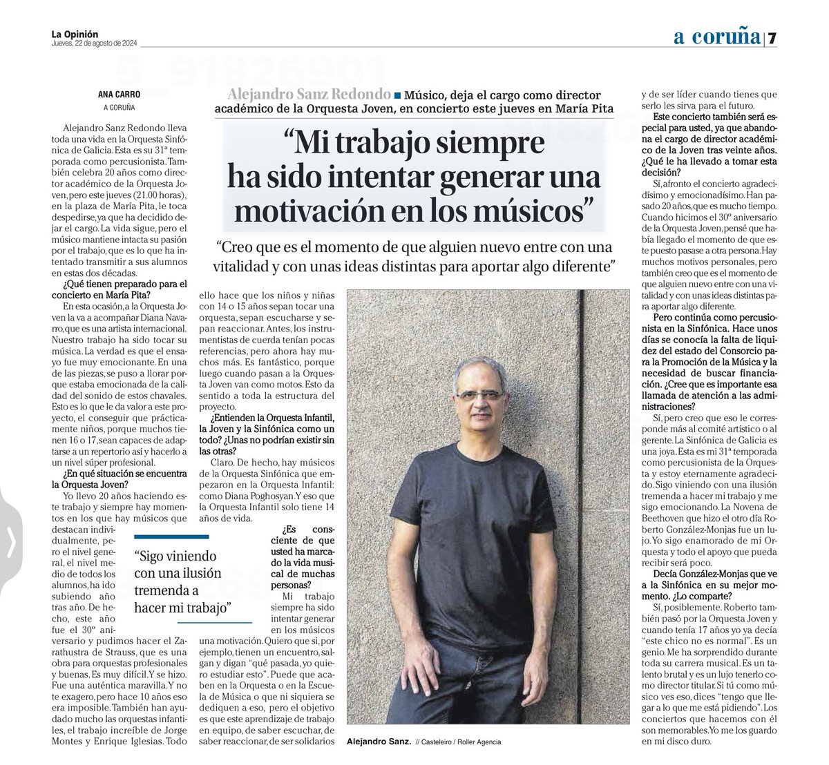 Esos seres invisibles que parecen no estar y que hacen grandes los proyectos. Galicia y su cantera te deben mucho, gracias Alejandro Sanz Redondo.