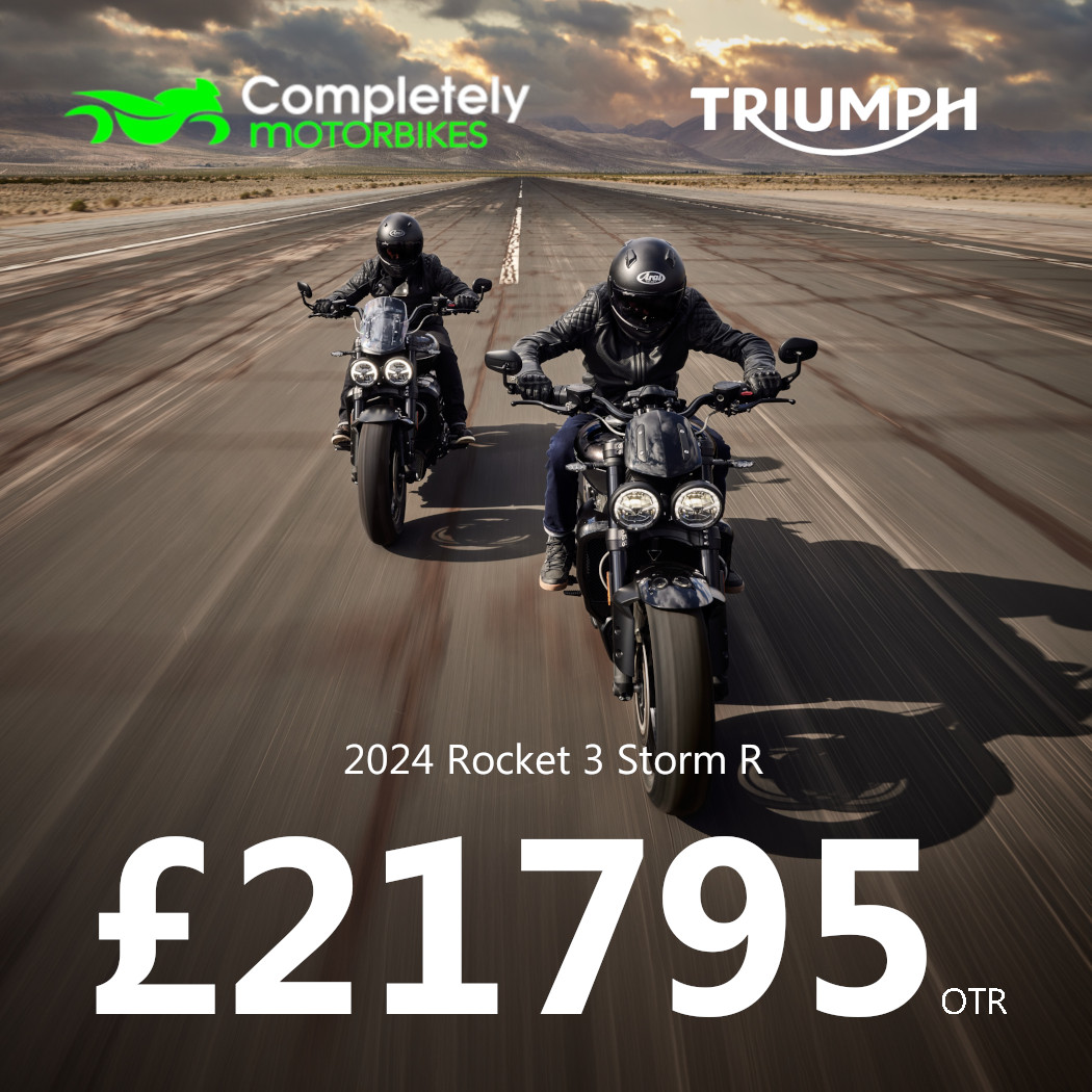 CompletelyWales's tweet photo. ** BLAST OFF! ** WHILE STOCKS LAST! ** FREE UK DELIVERY ** Brand new unregistered, 2024 Triumph Rocket 3 Storm R models £21795 OTR and 2024 Rocket 3 Storm GT models £22495 OTR, available now from stock! An unmissable opportunity! Call Sales on 01745 822922 now or visit in store! https://t.co/fo3LtH45ZM