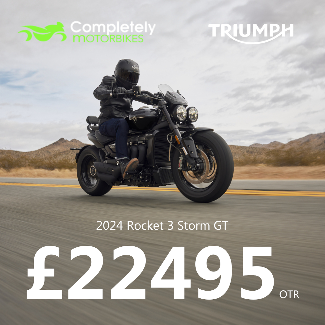 ** BLAST OFF! ** WHILE STOCKS LAST! ** FREE UK DELIVERY ** Brand new unregistered, 2024 Triumph Rocket 3 Storm R models £21795 OTR and 2024 Rocket 3 Storm GT models £22495 OTR, available now from stock! An unmissable opportunity! Call Sales on 01745 822922 now or visit in store!