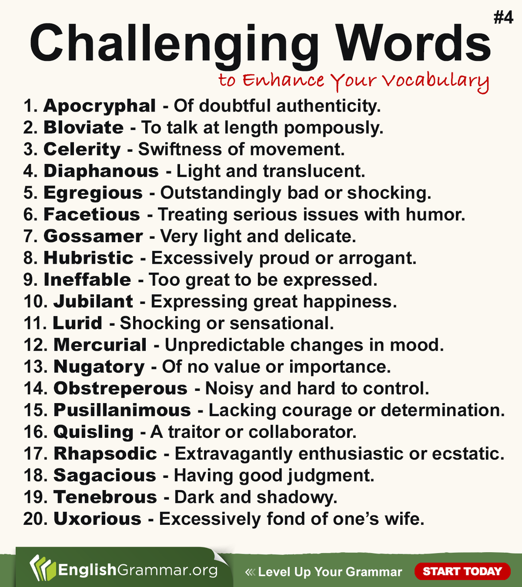 Challenging Words #4 #vocabulary #WritingCommunity