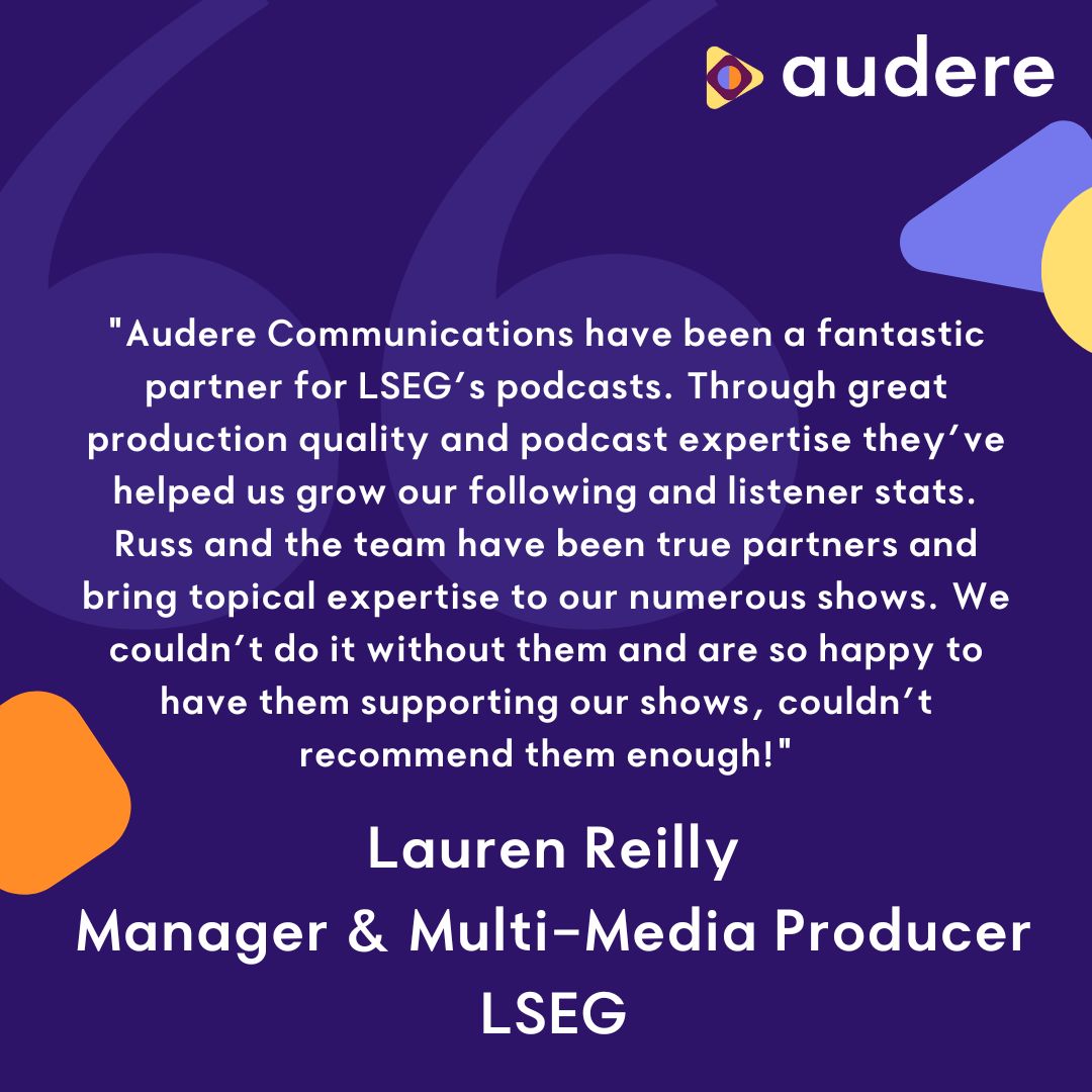 Another happy client ✅

We love receiving great feedback from our wonderful clients.

Hear what Lauren Reilly, Manager and Multi-Media Producer at <a href="/LSEGplc/">LSEG</a>  recently had to say about their journey with Audere, and how we've been instrumental in bringing their visions to life.