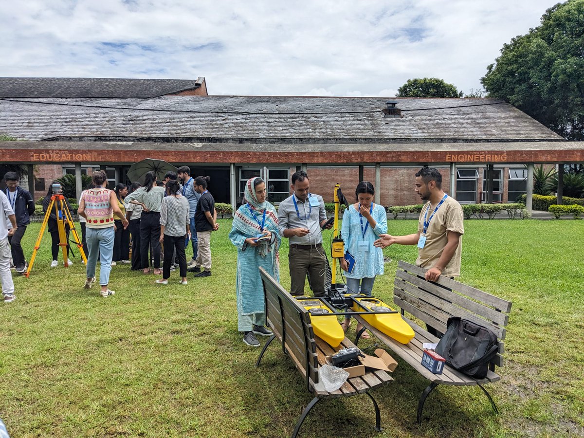 DuncanQuincey's tweet photo. Day 4 of our capacity building event has seen us visit the @KU_Dhulikhel hydro lab, test some glaciological field equipment, and learn about citizen science! @icimod @TU_Nepal @NepalGlacier @UniversityLeeds #ISF #BRAINSTORM @UniLeedsGlobal @rbpmleeds @SoGLeeds https://t.co/z0VT9XLhQl