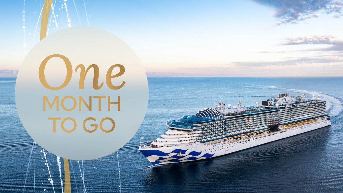 The countdown is on! ⏲️ In just one month, we'll be welcoming our newest ship, Sun Princess, to Southampton for the very first time and we cannot wait to show you our next level Love Boat.