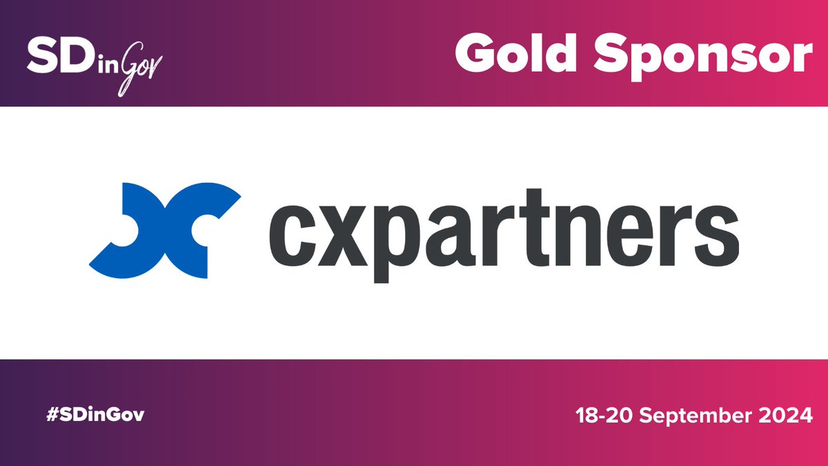 SDinGov's tweet image. Say hello to our Gold Sponsor, @cxpartners. 

cxpartners works to drive sustainable, customer-focused change in highly complex or tightly regulated organisations that want to make a difference.

Thank you to cxpartners for your continued support for #SDinGov