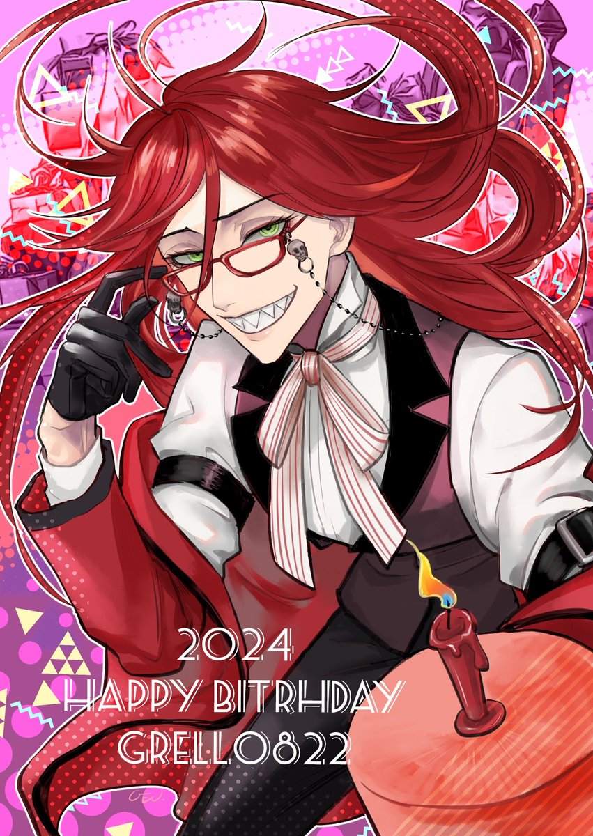 seiko0221's tweet photo. Happy Birthday to 親愛的貓貓！！
#grell #kuroshitsuji https://t.co/MgELiSwFAS