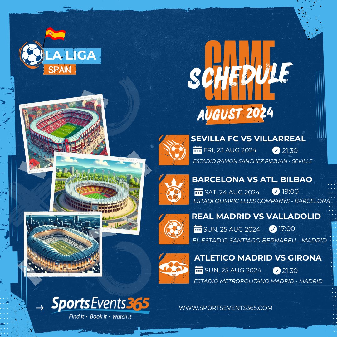 SportsEvents365's tweet photo. ⚽Prepare yourself for an exhilarating weekend filled with thrilling events from Europe’s top leagues!🎟️
🏴󠁧󠁢󠁥󠁮󠁧󠁿https://t.co/LYDgvGgwuf
🇪🇸https://t.co/3833RzGfhw
🇮🇹https://t.co/gJiOABIlQV
🇩🇪https://t.co/gJiOABIlQV
🇫🇷https://t.co/cfDmkCAj33 https://t.co/4d2bm1zJ7n