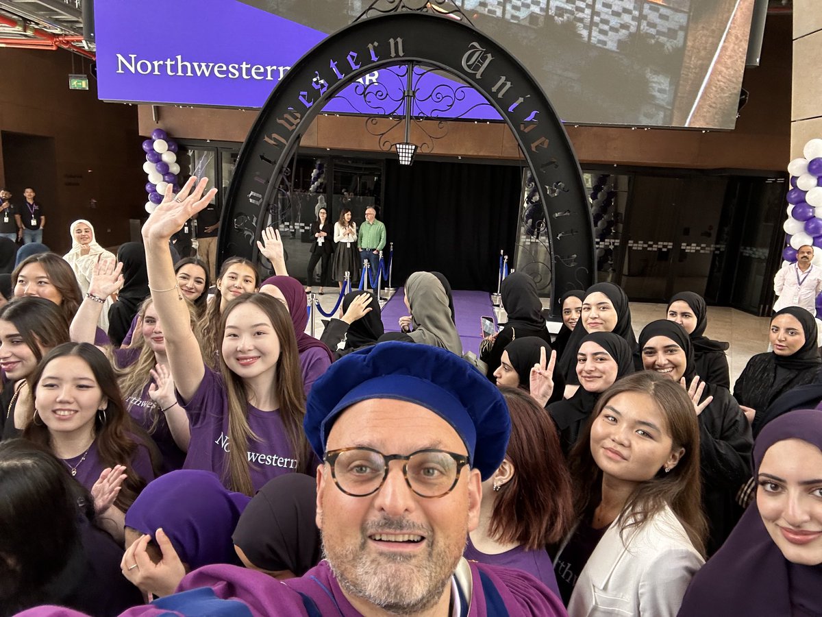 Today I had the privilege of welcoming the #Classof2028 to ⁦<a href="/NUQatar/">Northwestern Qatar</a>⁩ and to celebrate a homecoming for our #Convocation speaker, #Classof2013 graduate, and <a href="/nytimes/">The New York Times</a> reporter ⁦<a href="/ismaeelrn/">Ismaeel Naar</a>⁩ #NUQProud