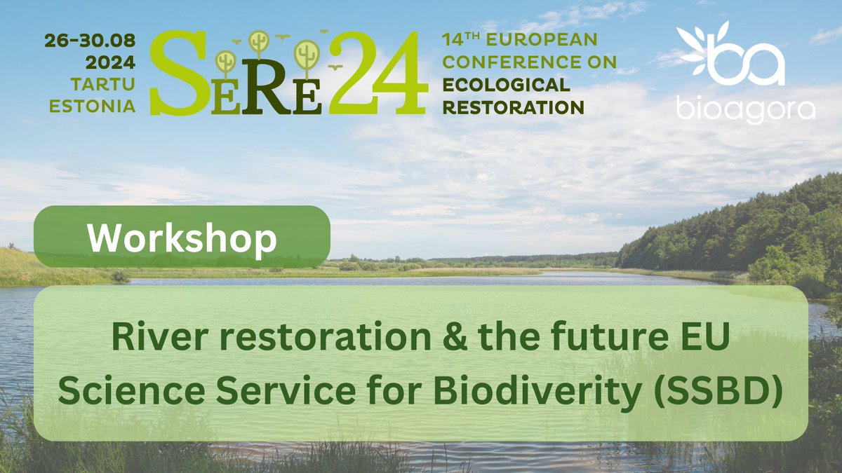 BioAgora (@bioagoraeu) on Twitter photo 🚀BioAgora will host a workshop at the SERE24 conference in Tartu, 🇪🇪!
🗓️25 Aug, 14:00-16:00
📍Oecologicum, Liivi 2
Hosted by partners from @essrg & <a href="/LeibnizIGB/">IGB Berlin (now on Bluesky)</a>, the workshop will explore the co-design of the EU Science Service for Biodiversity (SSBD) for river restoration! 🚀BioAgora will host a workshop at the SERE24 conference in Tartu, 🇪🇪!
🗓️25 Aug, 14:00-16:00
📍Oecologicum, Liivi 2
Hosted by partners from @essrg & <a href="/LeibnizIGB/">IGB Berlin (now on Bluesky)</a>, the workshop will explore the co-design of the EU Science Service for Biodiversity (SSBD) for river restoration!