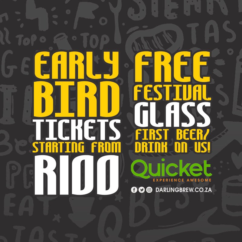 Hop Hop Hooray! Early bird tickets starting at R100 still available:

quicket.co.za/events/264571-…