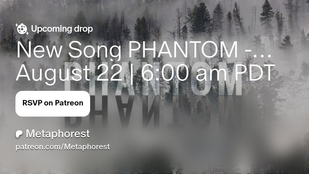 My brand new song will be released at 2PM BST today! ☺️ This one's for Patreon backers only for now, but for the price of a coffee (&amp; not even a grande!) you can hear this &amp; all the new songs I've posted over there so far! 🖤 patreon.com/posts/new-song…