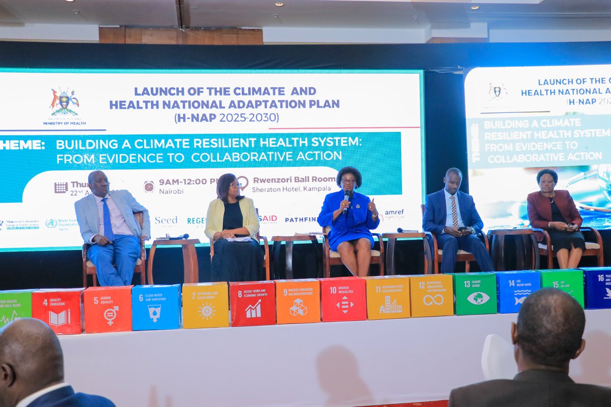 MinofHealthUG's tweet image. The Ministry of Health has launched the #Climate and Health National Adaptation Plan (H-NAP) 2025-2030 as part of the implementation of Uganda's commitments at #COP26 and #COP28. The launch was officiated by the 3rd Deputy Prime Minister, Rt. Hon. Rukia Nakadama #MOHatWork