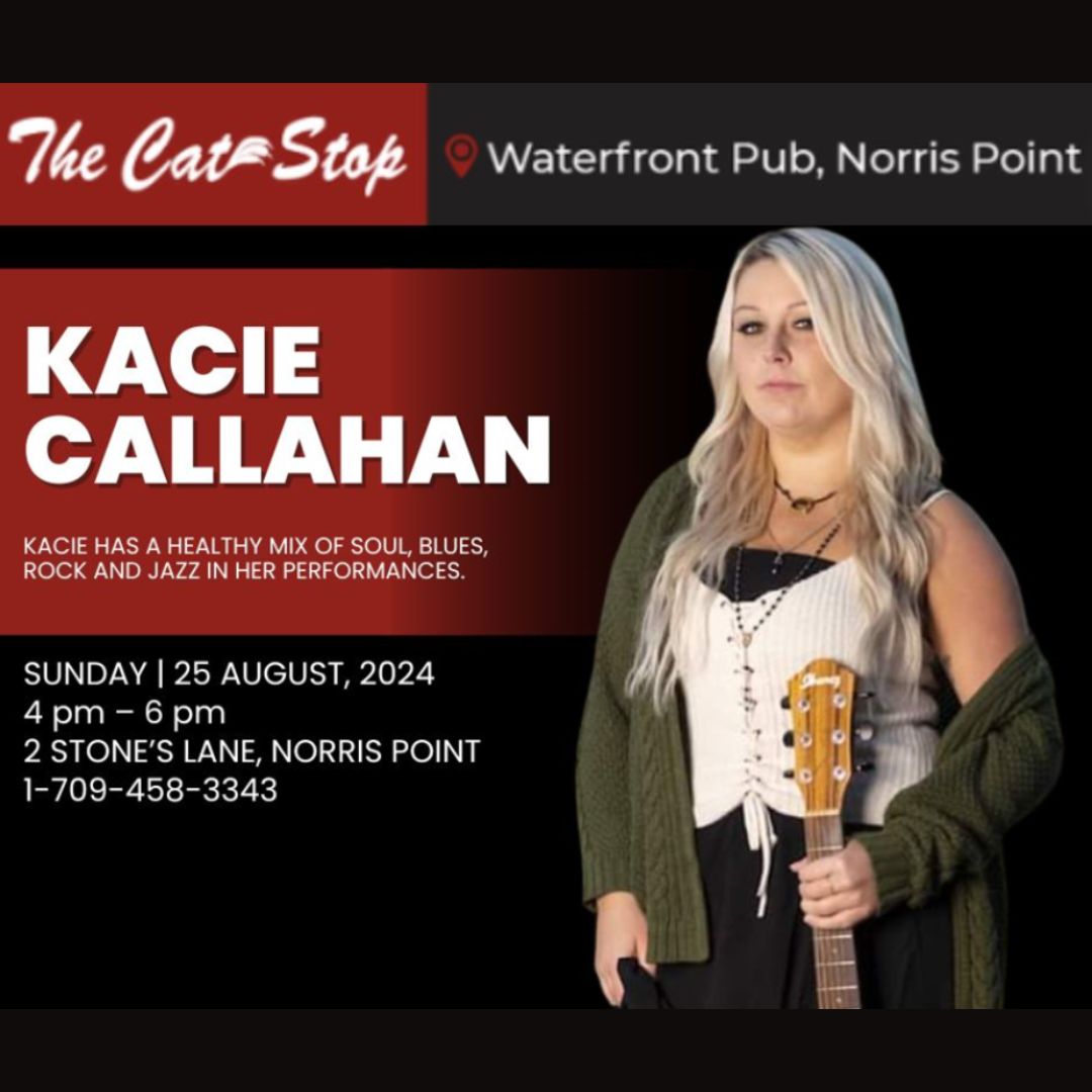 bontours's tweet photo. The Cat Stop Waterfront Pub
2 Stone's Lane, Norris Point
KACIE CALLAHAN
APPEARING SUNDAY, AUGUST 25, 2024
4 pm - 6 pm
Kacie Callahan originates from Grand Falls, Newfoundland. She is a very talented singer-songwriter who blends soul and folk music. https://t.co/vBolZauj1l