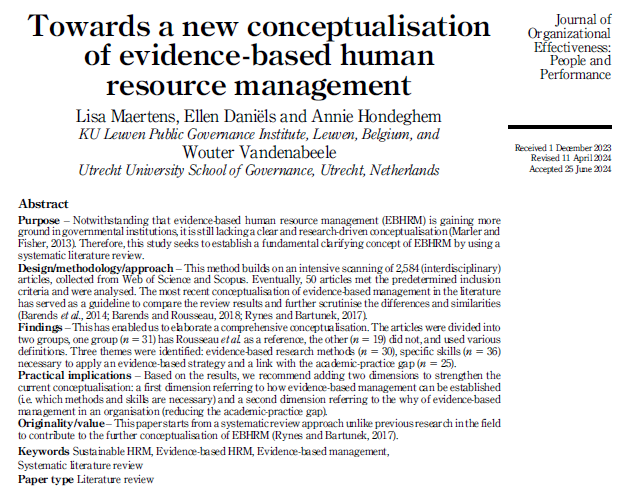 What does evidence-based HRM actually mean? We developed a new definition based on a broad SLR as a basis for further research. Hopefully, this is only the first in a string of publications on what kind of HRM actually works.

 <a href="/CenterforEBMgt/">CEBMa</a> <a href="/denise_rousseau/">Denise M Rousseau</a> <a href="/SahakianTina/">Tina.Sahakian</a>