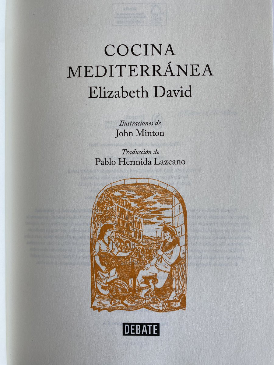 Me parece que nadie por aquí ha hablado de que por fin se ha traducido al español el primer libro de Elizabeth David, ‘A Book of Mediterranean Food’ (1950)

<a href="/debatelibros/">Editorial Debate</a> ha sacado una edición preciosa 😍