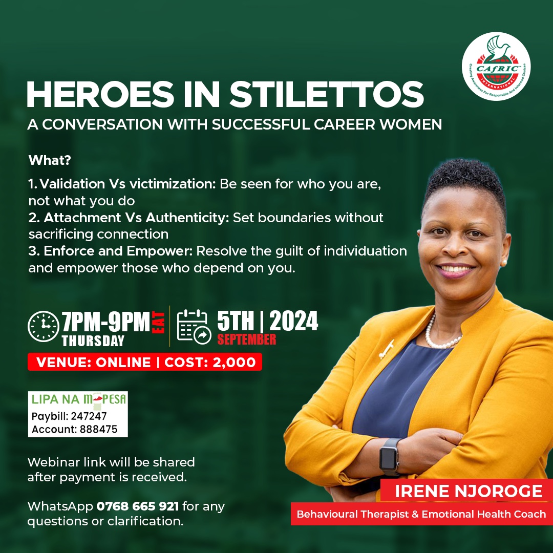CAfRICCentre's tweet photo. Attachment Vs Authenticity: Discover the art of setting healthy boundaries while maintaining meaningful connections.

Enforce and Empower : Gain strategies to overcome guilt and empower those who rely on you.

✅Don’t miss your chance to be part of this empowering experience! https://t.co/tNG5chuRBg