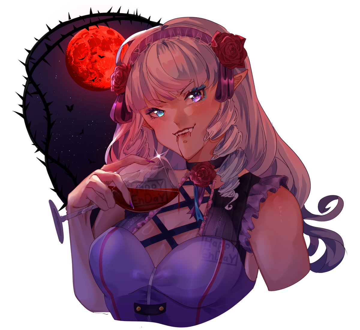 HappYEnDaY_art's tweet image. Blood Moon @AlbinoskaaVT !
Design by @striepan 

#VtuberPL #VGenComm