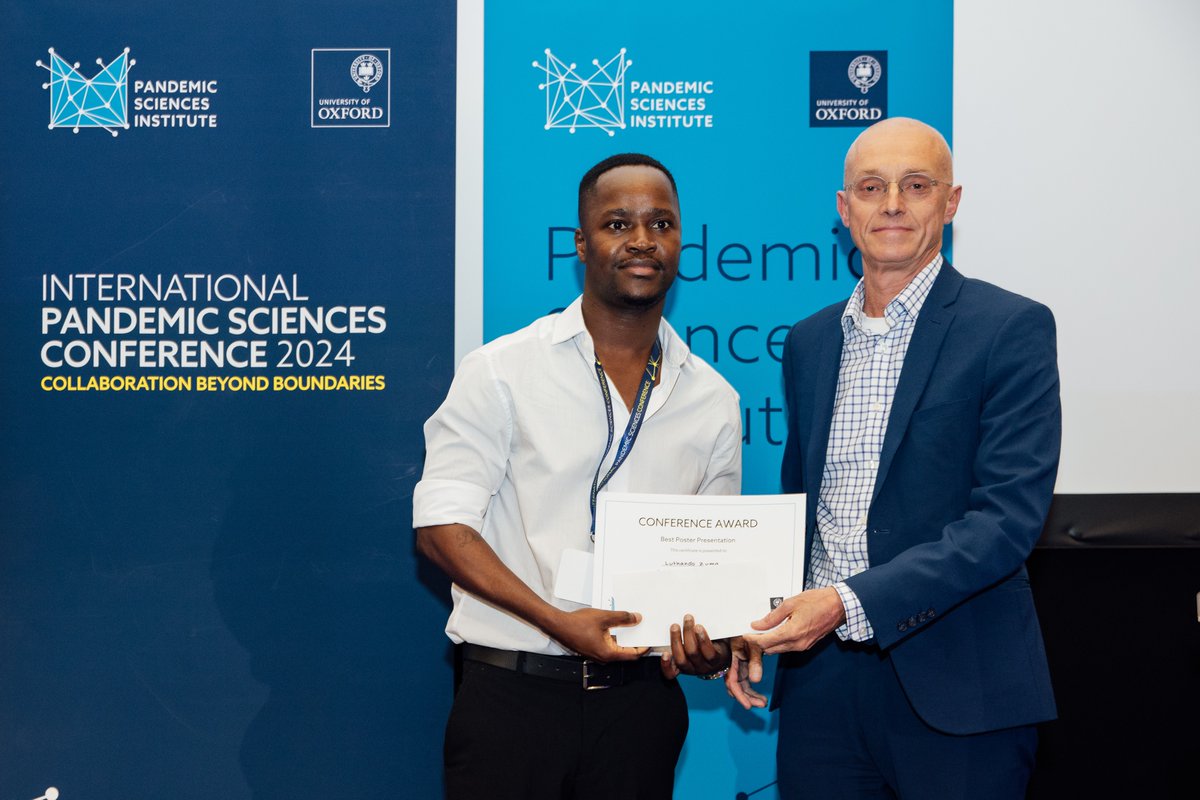 Pandemic Sciences Institute (@psioxford) on Twitter photo Outstanding quality of short talks and posters at the #PandemicSciences24 conference 🌎
👏 Congratulations to all the award winners for the best poster and oral presentation nominations across seven topics.
Looking forward to hearing more great ideas next year! Outstanding quality of short talks and posters at the #PandemicSciences24 conference 🌎
👏 Congratulations to all the award winners for the best poster and oral presentation nominations across seven topics.
Looking forward to hearing more great ideas next year!