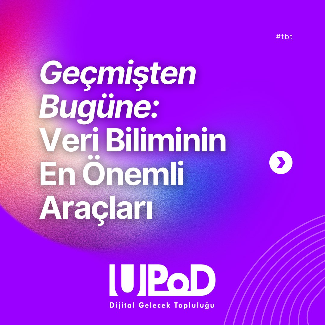 UPoD_Community's tweet photo. ��️ Geçmişten Bugüne: Veri Biliminin En Önemli Araçları 🔍 Sizin favoriniz hangisi?
#tbt https://t.co/3vcSvBCQfI