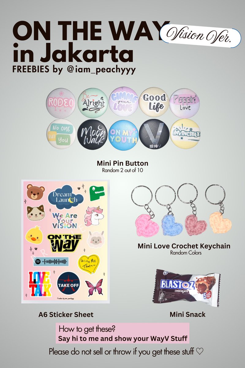 iam_peachyyy's tweet photo. ──★ 𐙚˙⋆.˚ ᡣ𐭩 ༘⋆
𓆩🩷𓆪 Freebies WayV ON THE WAY in Jakarta by iam_peachyyy 𓆩🩷𓆪

To my dearest WayZenNies, let's meet at ISTORA on 5th Oct 2024!
You can choose one of two version freebies if you meet me🤩

Location TBA‼️

Please help Like + RT this tweet💖 Thank you! https://t.co/bu50oVP7mm