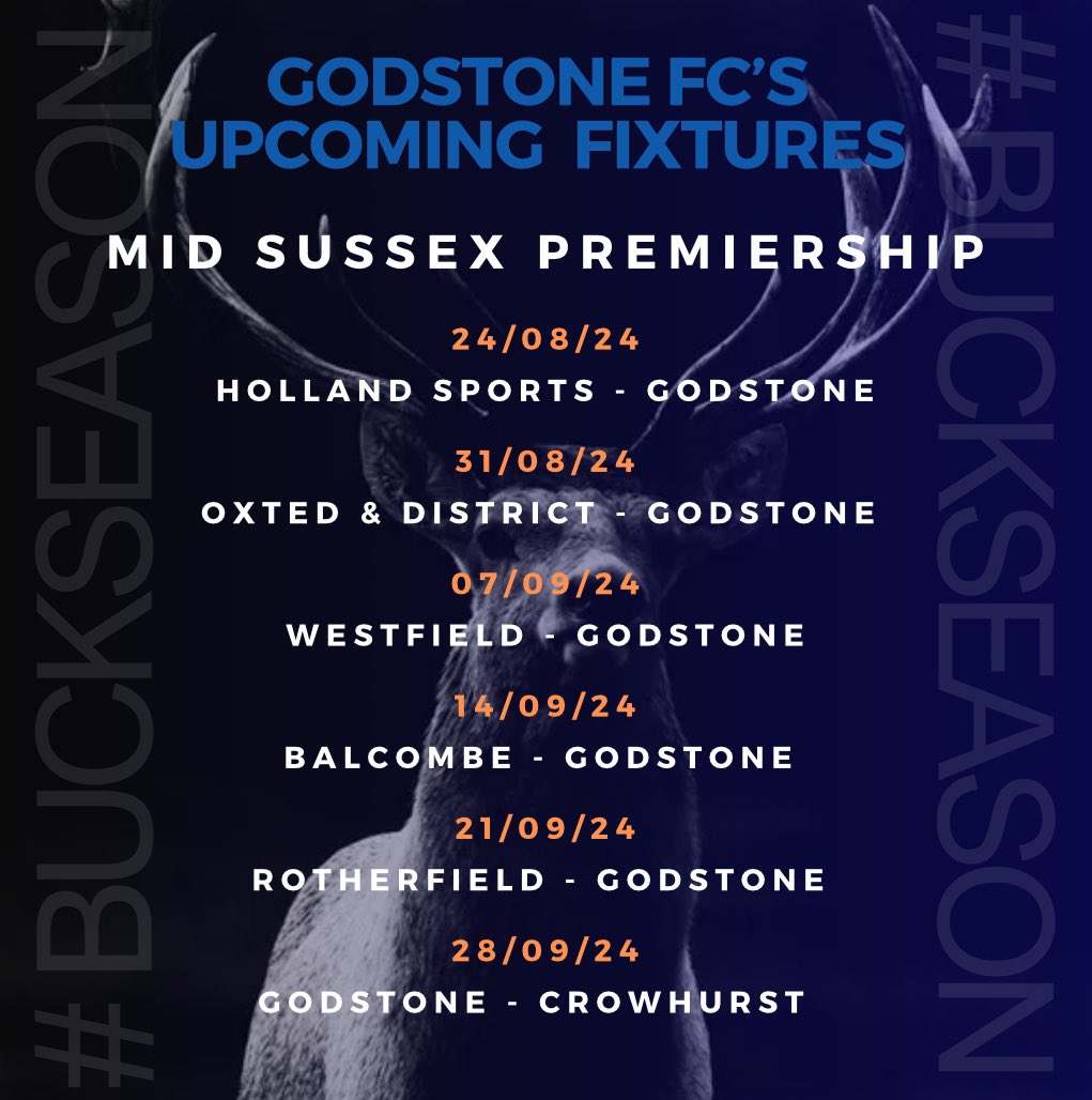 Our next 6 league fixtures … 🦌💙🖤