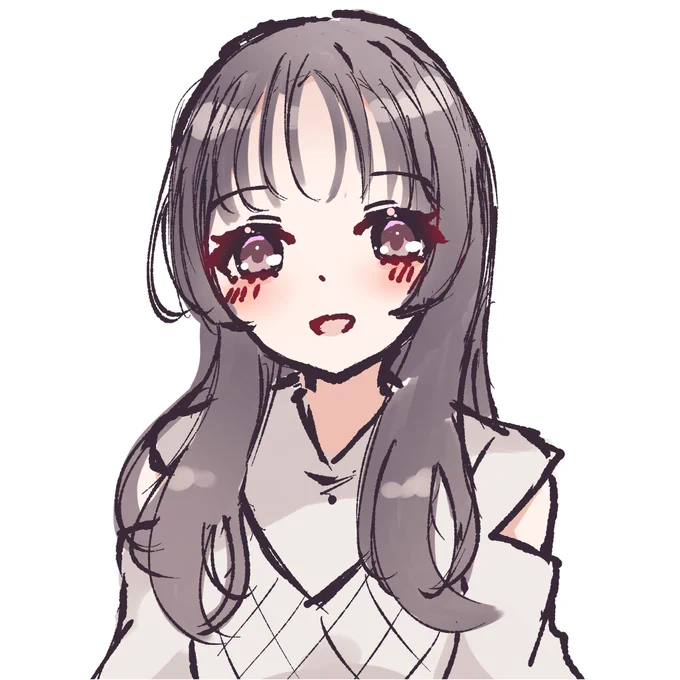前髪薄めに肩出し可愛い〜 