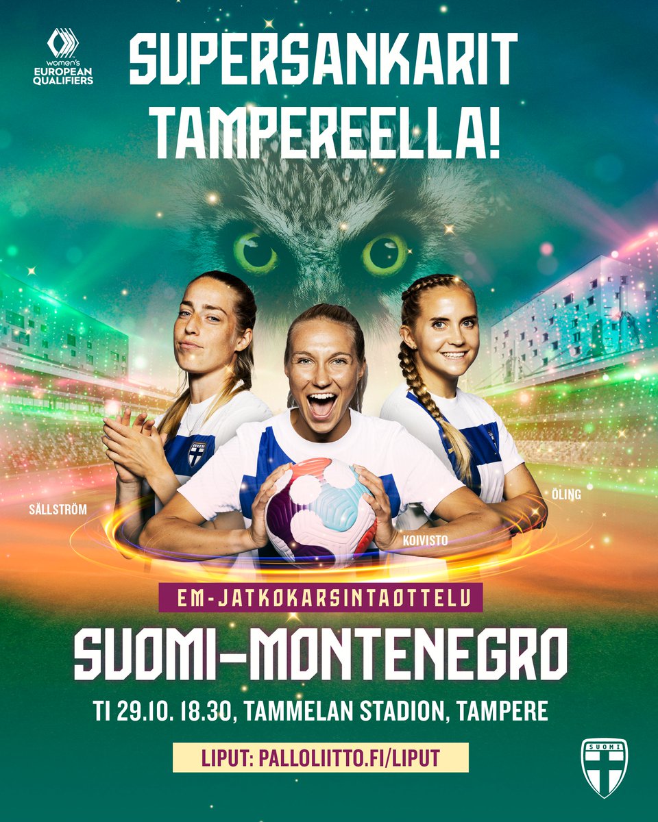 LIPUT MYYNNISSÄ!  | 🇫🇮🇲🇪 | Helmareiden debyytti uudistetulla Tammelan Stadionilla oli kesäkuussa loppuunmyyty. Tehdään sama uudestaan! 🏟

Liput alk. 7,50 € / 10,50 € / 15,00 € | 𝐋𝐈𝐏𝐔𝐓 👉 
palloliitto.fi/liput/helmarit

#Helmarit #MeOlemmeSuomi #FINMNE #WEURO2025 #EURO2025