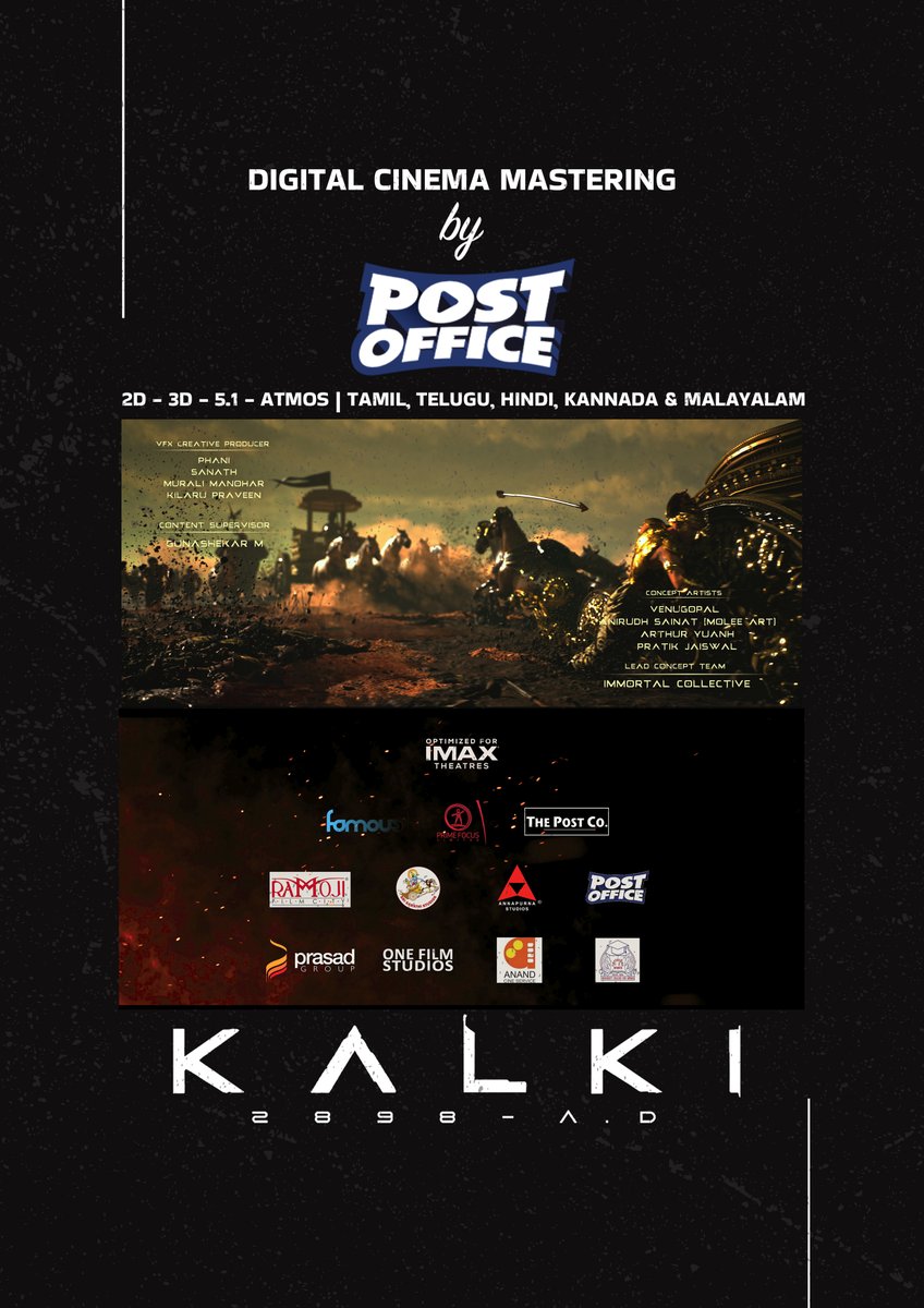 Post Office (@bypostoffice) on Twitter photo Happy to be a part of the EPIC BLOCKBUSTER ❤️🔥 #Kalki2898AD
<a href="/SriLakshmiMovie/">Sri Lakshmi Movies</a>
<a href="/SrBachchan/">Amitabh Bachchan</a> #Prabhas <a href="/deepikapadukone/">Deepika Padukone</a> <a href="/nagashwin7/">Nag Ashwin</a> <a href="/DishPatani/">Disha Patani</a> <a href="/Music_Santhosh/">Santhosh Narayanan</a> <a href="/VyjayanthiFilms/">Vyjayanthi Movies</a> <a href="/Kalki2898AD/">Kalki 2898 AD</a> <a href="/saregamaglobal/">Saregama</a> <a href="/saregamasouth/">Saregama South</a> <a href="/iamgunashekar/">Gunashekar M </a> Happy to be a part of the EPIC BLOCKBUSTER ❤️🔥 #Kalki2898AD
<a href="/SriLakshmiMovie/">Sri Lakshmi Movies</a>
<a href="/SrBachchan/">Amitabh Bachchan</a> #Prabhas <a href="/deepikapadukone/">Deepika Padukone</a> <a href="/nagashwin7/">Nag Ashwin</a> <a href="/DishPatani/">Disha Patani</a> <a href="/Music_Santhosh/">Santhosh Narayanan</a> <a href="/VyjayanthiFilms/">Vyjayanthi Movies</a> <a href="/Kalki2898AD/">Kalki 2898 AD</a> <a href="/saregamaglobal/">Saregama</a> <a href="/saregamasouth/">Saregama South</a> <a href="/iamgunashekar/">Gunashekar M </a>