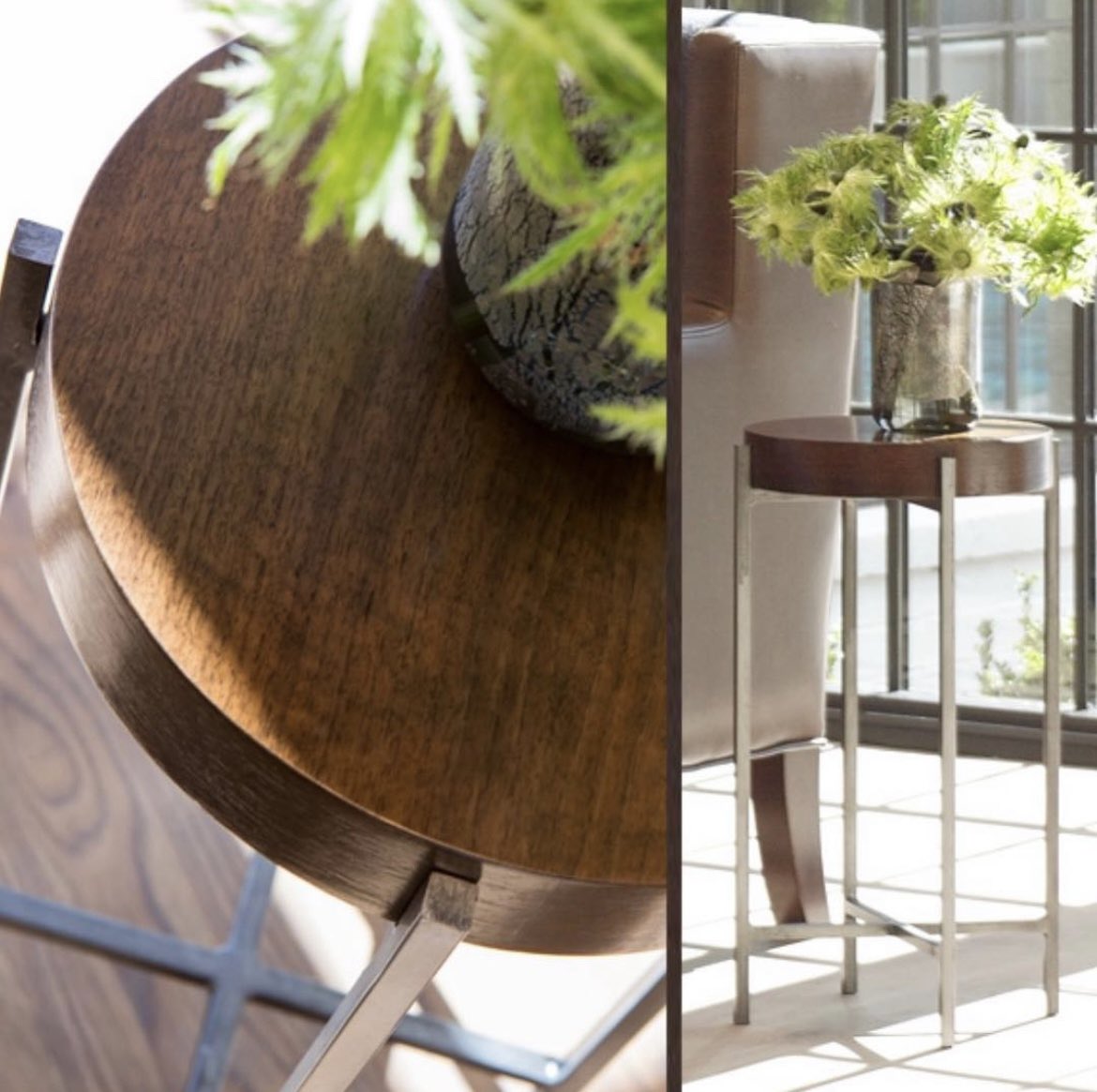 The classic elegance of warm walnut is combined with cool metal in TOYAH, a drink stand. Handcrafted by artisans in Ohio, it is the ideal companion for nearly any seat in your home. 
Available: valoramericanhome.com/shop/furniture…