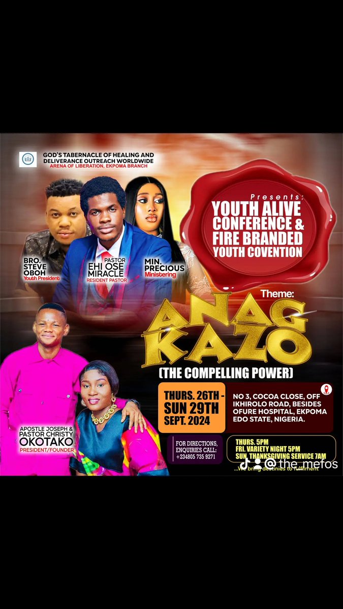 The_MEFOS's tweet photo. SEPTEMBER 🔥🔥🔥
Save The Date, Pray, Prepare, Plan Along, Invite Someone, Attend, DON'T MISS OUT FOR ANY REASON 🔥🔥🔥

#Mefos #The_Mefos #TheMefos #TheMefosOfGod #PastorEhiOseMiracle #TheMefosGeneration #RoarNation  #ICannotBeSmall #IGotGodIGotEverything #NewLevels #Anagkazo https://t.co/9QDxau6qb1