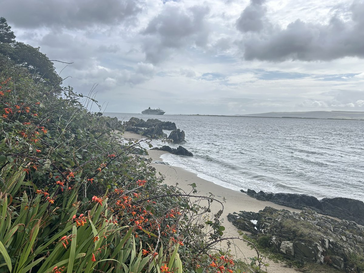The cruise ship “Amadea” at anchor in Lough Foyle adding to the scenic Moville Shore Walk <a href="/wildatlanticway/">Wild Atlantic Way</a> <a href="/MMaryMcKenna/">Mary McKenna</a> <a href="/bbcniweather/">BBC NI Weather</a> <a href="/Visit_Inishowen/">Go Visit Inishowen, Donegal</a>