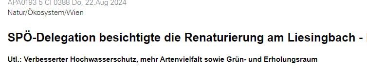 POV: das letzte was ein Naturschutzgebiet sieht bevor eine Autobahn durch gebaut wird. Bye Liesingbach