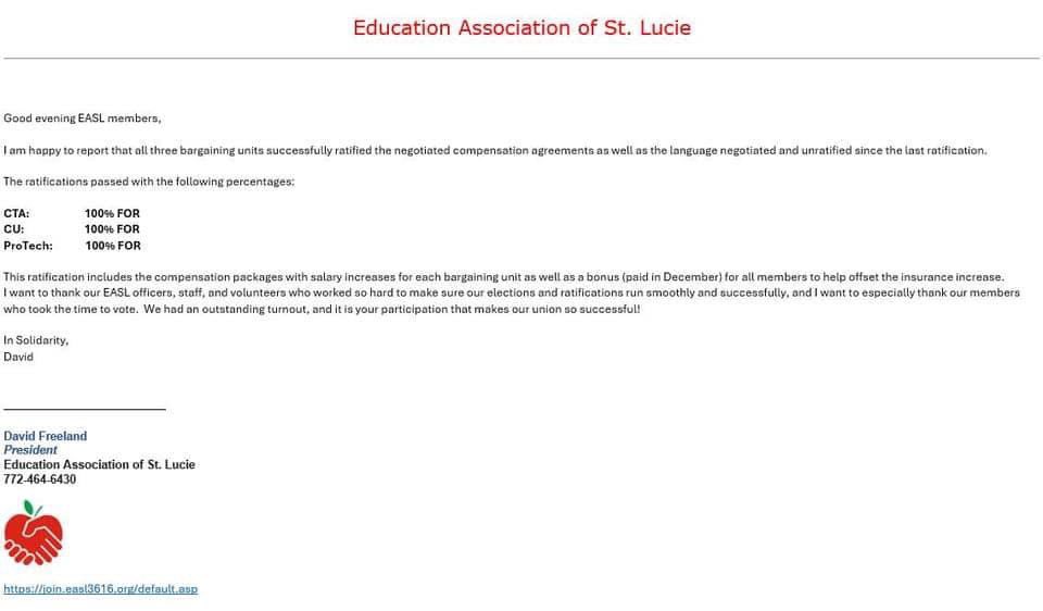 Education Association of St. Lucie (@easl3616) on Twitter photo 