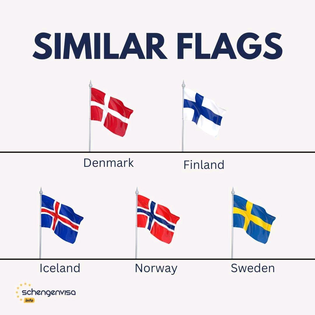 digismarties's tweet image. 🇩🇰 🇫🇮 🇮🇸 🇳🇴 🇸🇪 Did you know the Nordic countries have some of the most similar flags? Discover the unique history behind each! ✨ #similarflags #flag #flags #nordic #scandinavian #denmark #finland #iceland #norway #sweden #digismarties