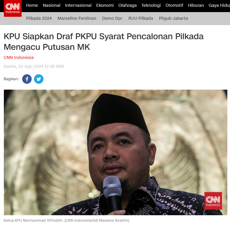 tukangeles's tweet photo. KPU Siapkan Draf PKPU Syarat Pencalonan Pilkada Mengacu Putusan MK https://t.co/NTrCnN6Fbt