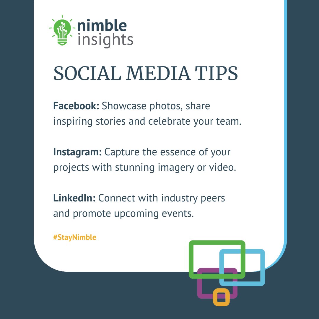 nimblethinkers's tweet photo. Looking to boost your social game? Share fun and interesting content, chat with followers and use targeted ads. Make the most of each platform's unique features to connect with your audience. #MarketingTips #SocialMediaMarketing #NimbleThinkers #StayNimble https://t.co/oH3n0MOp1N